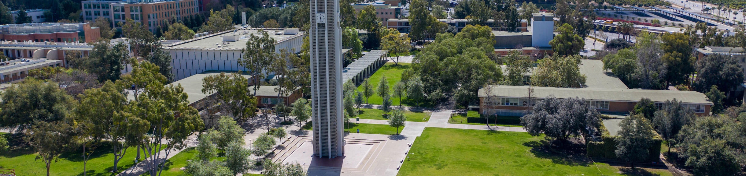 aerial drone view of ucr campus march 2020