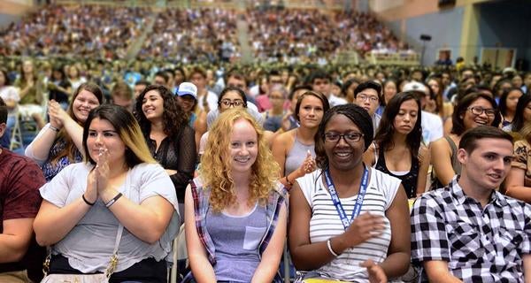 Students at orientation