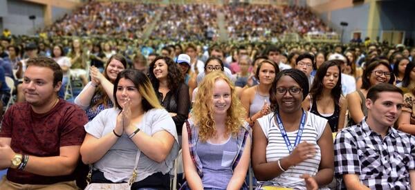 Students at orientation